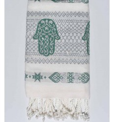 Fouta khomsa vert  2