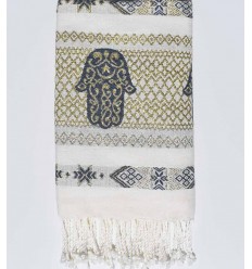 Fouta khomsa bleu guède 1m*2m Fouta Tunisia - 1