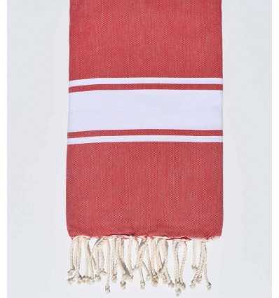 fouta plate rouge foncé