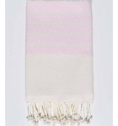 Fouta zigzag rose dragée Fouta Tunisia - 1