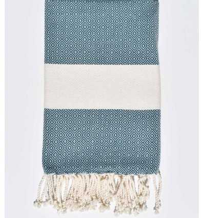 Fouta chevron Diamant bleu canard