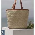 Couffin palmier anses cuir Fouta Tunisia - 1