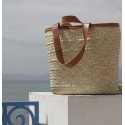 Couffin palmier anses cuir Fouta Tunisia - 2