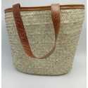 Couffin palmier anses cuir Fouta Tunisia - 3