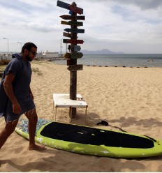 Poncho de plage bleu nuit Fouta Tunisia - 1 2