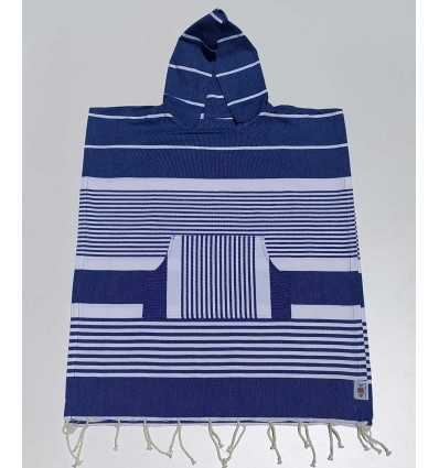 Poncho de plage enfant bleu