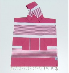 Poncho de plage enfant rose fushia Fouta Tunisia - 1