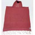 Poncho de plage enfant rouge tomette Fouta Tunisia - 1