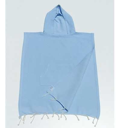 Poncho de plage enfant bleu ciel Fouta Tunisia - 2
