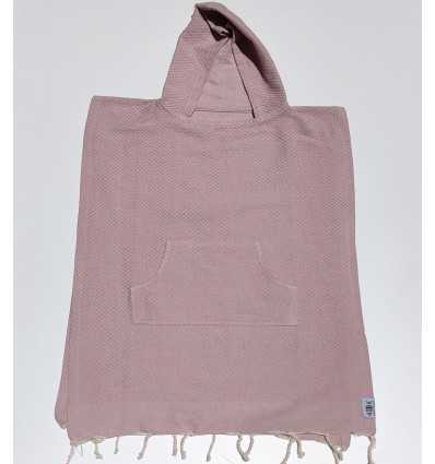 Poncho de plage enfant vieux rose