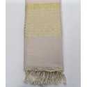 Jeté de canapé 1.50x2.50m écru et lurex doré Fouta Tunisia - 1