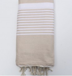 Jeté de canapé 1.50x2.50m écru Fouta Tunisia - 1