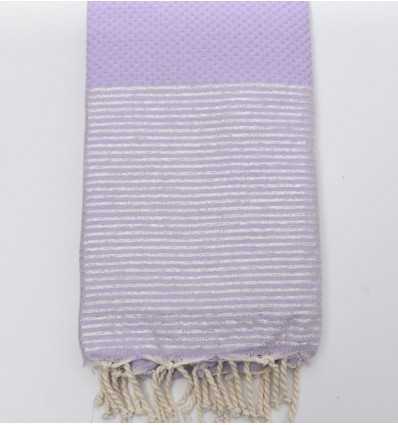 Fouta nid d'abeille lilas avec lurex