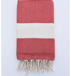 Fouta Diamant rouge Fouta Tunisia - 1 2