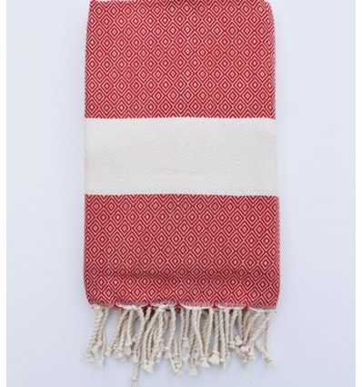 Fouta Diamant rouge Fouta Tunisia - 1