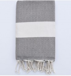 Fouta chevron taupe Fouta Tunisia - 1 2