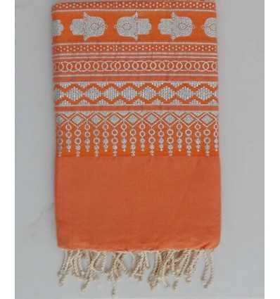 FOUTA KHOMSA Orange brûlé