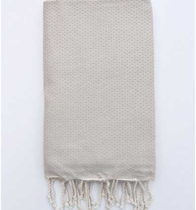 FOUTA nid d'abeille unie beige