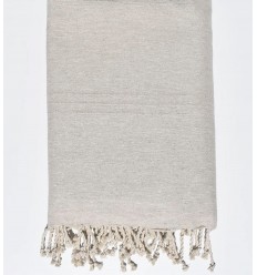 Jeté beige lin Fouta Tunisia - 1