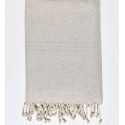 Jeté beige lin Fouta Tunisia - 1