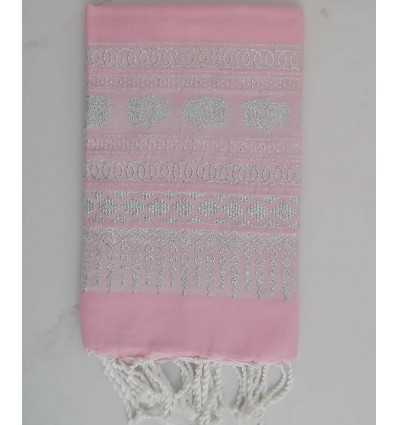 fouta khomsa rose clair