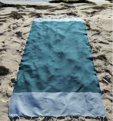 Fouta nid d'abeille vert sapin  - 3