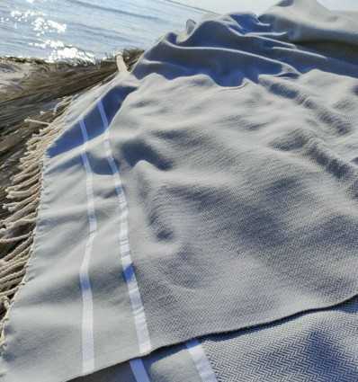 Fouta Chevron gris horizon Fouta Tunisia - 2