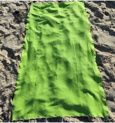 FOUTA nid d'abeille unie vert primaire Fouta Tunisia - 3