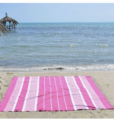 Jeté rose bonbon 2m*2m Fouta Tunisia - 1