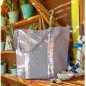 Sac Saint Tropez taupe motifs chevron Fouta Tunisia - 1