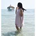 Poncho de plage vieux rose Fouta Tunisia - 1