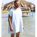 Poncho de plage bleu ciel Fouta Tunisia - 1