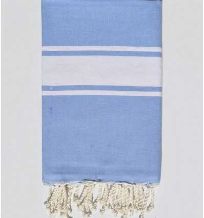 Fouta plate bleu roi clair