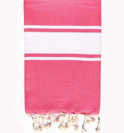 Fouta Plate rose bonbon