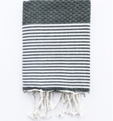 Lot de 10 serviettes de table vert bouteille Fouta Tunisia - 2 2