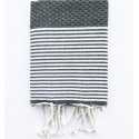 Lot de 10 serviettes de table vert bouteille Fouta Tunisia - 1