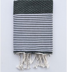 Lot de 10 serviettes de table vert bouteille Fouta Tunisia - 2