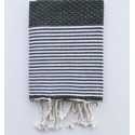 Lot de 10 serviettes de table vert bouteille Fouta Tunisia - 2