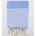 Serviette de table bleu ciel avec rayures Fouta Tunisia - 1