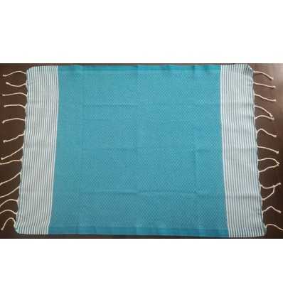 Lot de 10 serviettes de table bleu céleste Fouta Tunisia - 2
