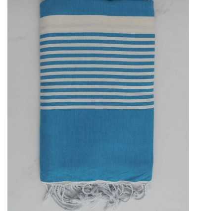 grande fouta bleu azur avec rayures