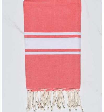 Fouta plate incarnat