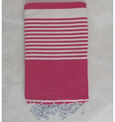 Grande fouta rose avec rayures