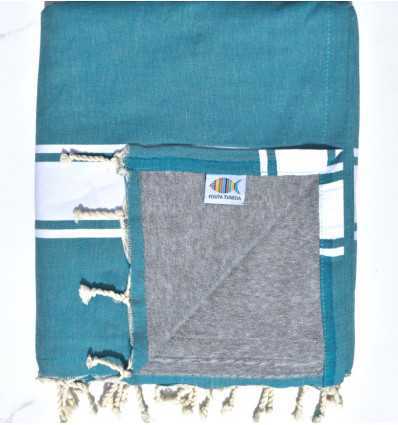 Fouta éponge bleu canard pale