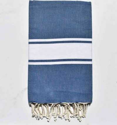 Fouta Plate bleu ardoise