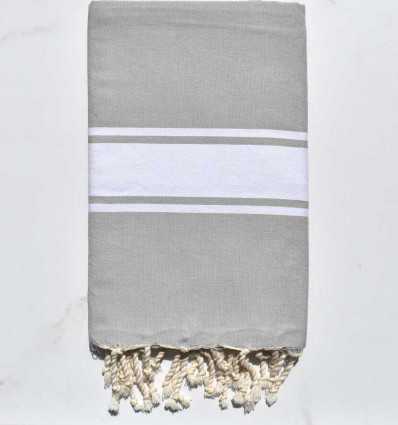 Fouta plate gris tourterelle