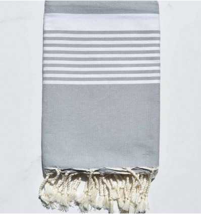Fouta arthur bleu gris avec rayures Fouta Tunisia - 4