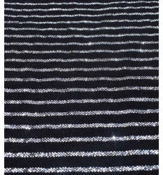 Jeté noir au fil lurex argenté 2m*3m Fouta Tunisia - 1 2