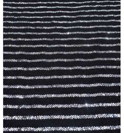 Jeté noir au fil lurex argenté 2m*3m Fouta Tunisia - 2