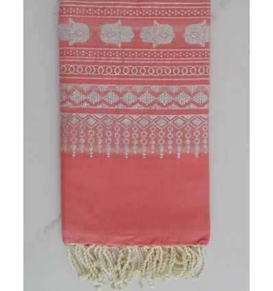 FOUTA KHOMSA Saumon rose